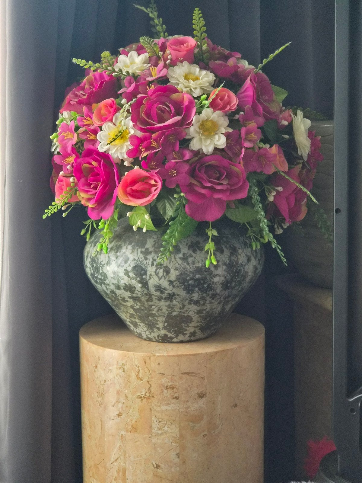 design bloempot grijs tussen 25 en 30 cm.geen koerier, Ophalen, Nieuw