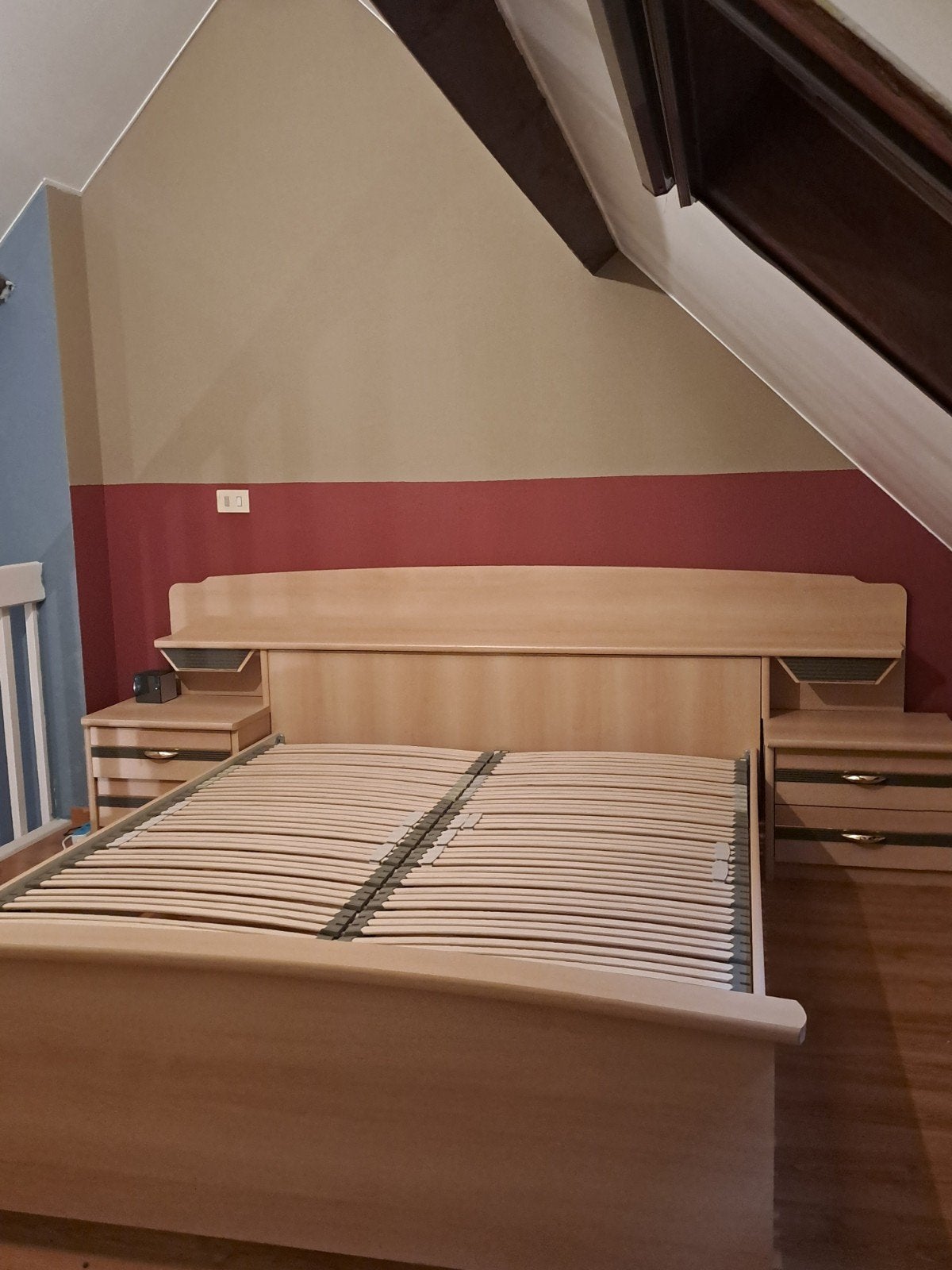 Ensemble de lit complet, Maison & Meubles, Beige, Comme neuf, Enlèvement, 200 cm