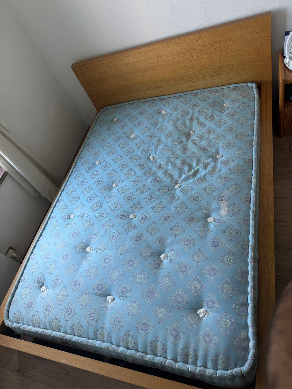 Tweepersoonsbed met matras, Huis en Inrichting, Ophalen, Gebruikt, Tweepersoons, Matras
