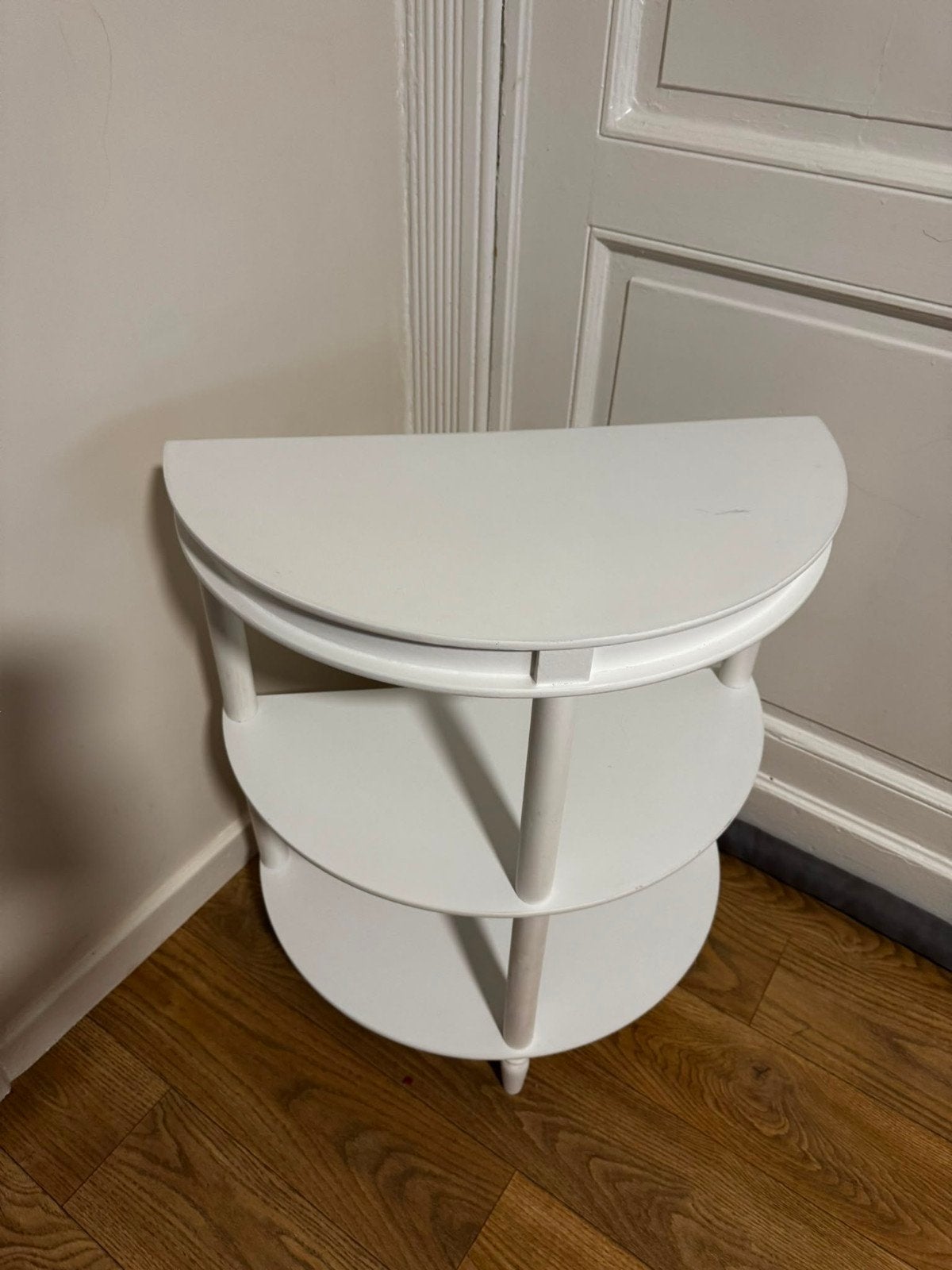 ÉTAGÈRE DEMI-LUNE BLANCHE – 3 NIVEAUX, Meuble Memi-Lune Blanc, Moins de 55 cm, Enlèvement, Utilisé