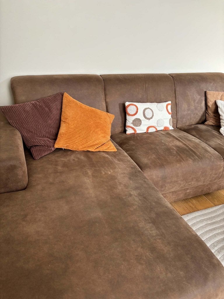 Salon bon état avec méridienne en nubuck 200€, Enlèvement, Comme neuf, Autres matériaux, Classique
