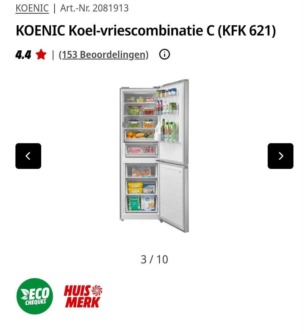 koelkast koenic, Elektronische apparatuur, Ophalen