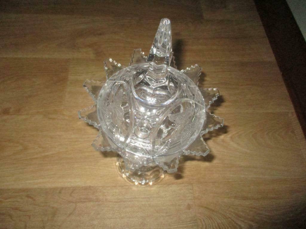 kristallen pot met deksel antiek puntgaaf, Antiek en Kunst, Ophalen of Verzenden