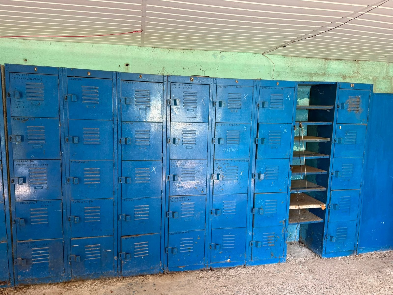 Blauwe vintage lockerkast., Maison & Meubles, Armoires | Casiers, Enlèvement, Utilisé