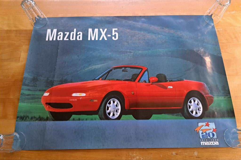 Originele vintage Mazda MX-5 Miata A1 poster 1990 - TBWA, Ophalen of Verzenden