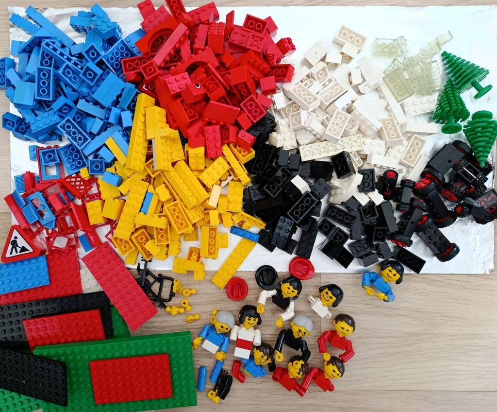 LEGO vintage, briques roues fenêtres figurines plaques, Enlèvement ou Envoi, Utilisé, Briques en vrac, Lego