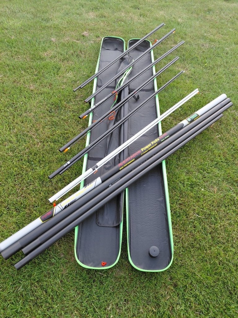 Hengel aventador power pole 10m met 5 extra topsets, Ophalen, Zo goed als nieuw