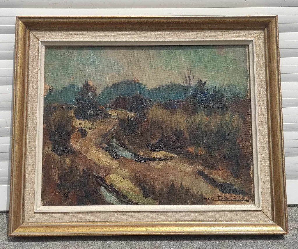 huile sur toile marouffle paysage signe irene barsin, Antiek en Kunst, Kunst | Schilderijen | Klassiek, Ophalen of Verzenden