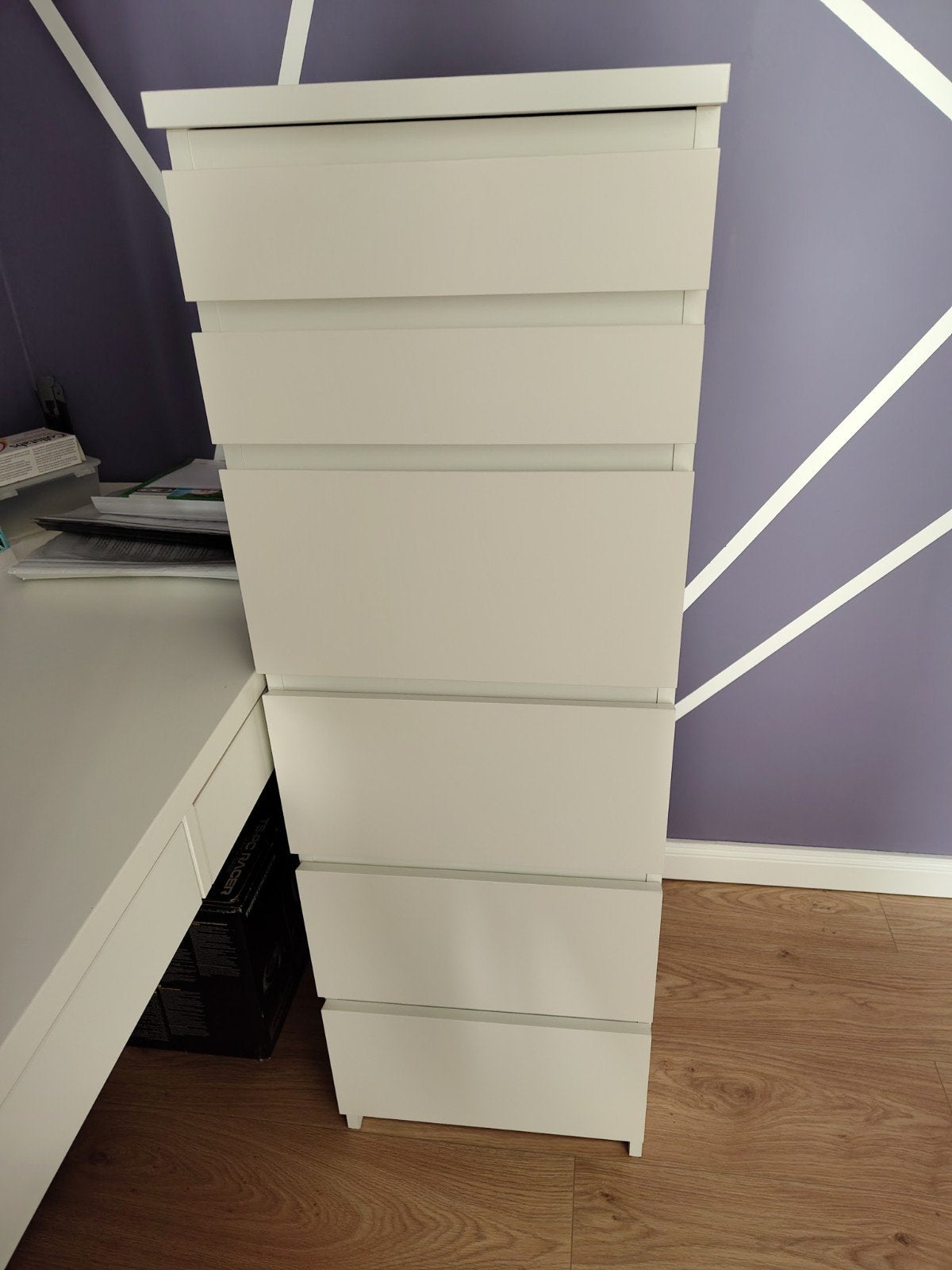 Commode Malm 6 tiroirs + miroir, Enlèvement, Utilisé
