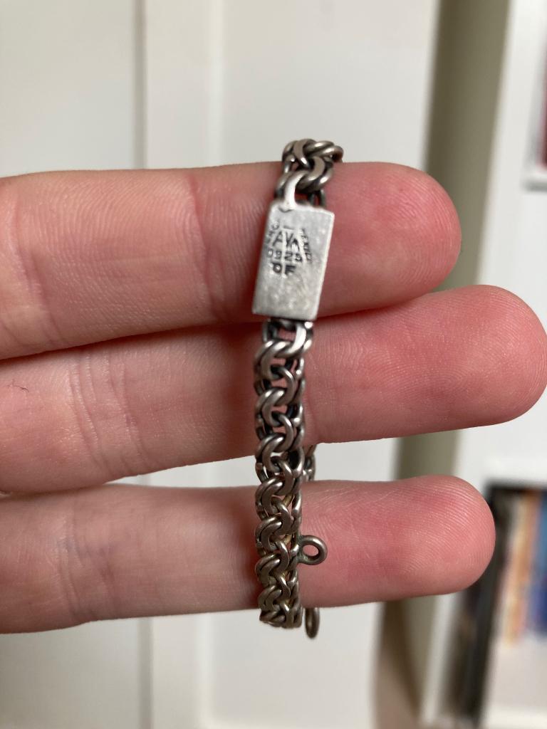 Vintage Mexicaanse sterling zilveren armband, Handtassen en Accessoires, Armbanden, Ophalen of Verzenden, Zo goed als nieuw, Zilver