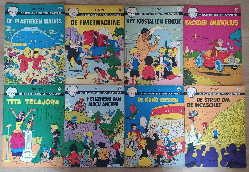 strips Jommeke ( ongekleurd - bruine druk - eerste druk ), Ophalen of Verzenden