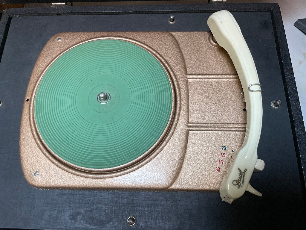 vintage platenspeler jaren 50, Ophalen of Verzenden, Gebruikt, Platenspeler, Dual