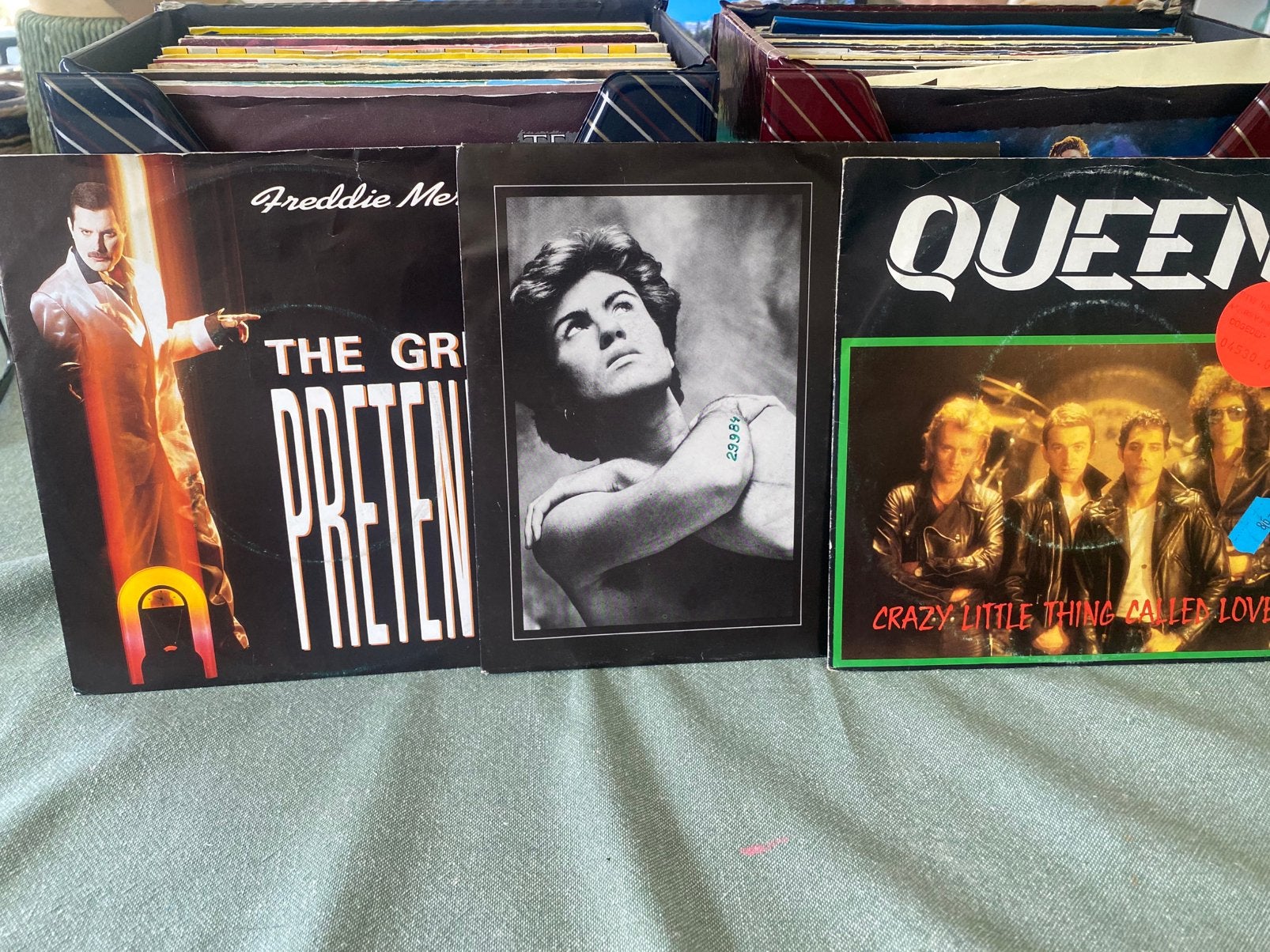 Rond de 100 vinyl singles (werken), Cd's en Dvd's, Ophalen, Gebruikt, Origineel