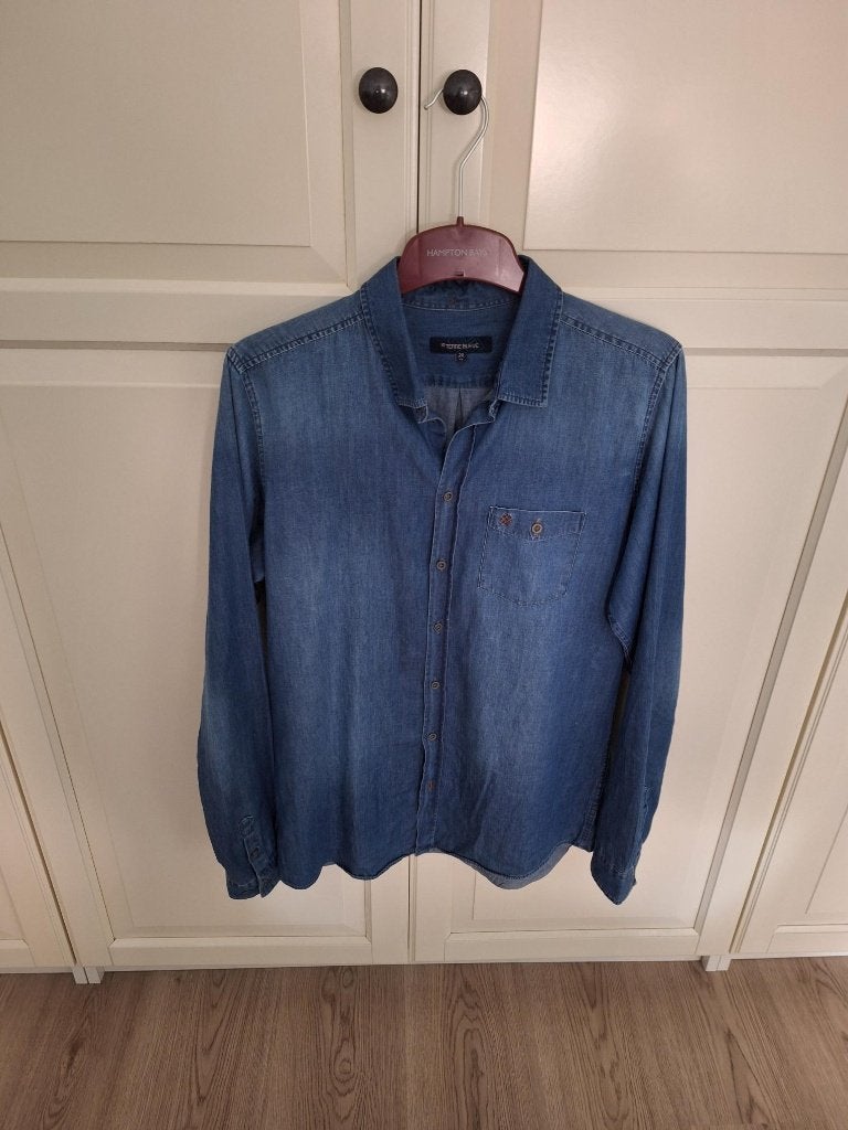 NIEUW mooi licht jeanshemd, Terre Bleue, man S, Blauw, Halswijdte 38 (S) of kleiner, Nieuw, Ophalen of Verzenden