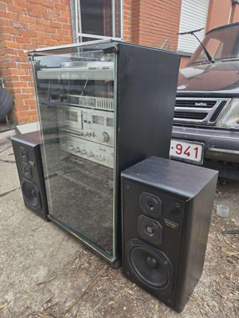 TECHNICS chaîne hifi complète vintage dans meuble 80's, TV, Hi-fi & Vidéo, Enlèvement, Utilisé, Haut-parleurs