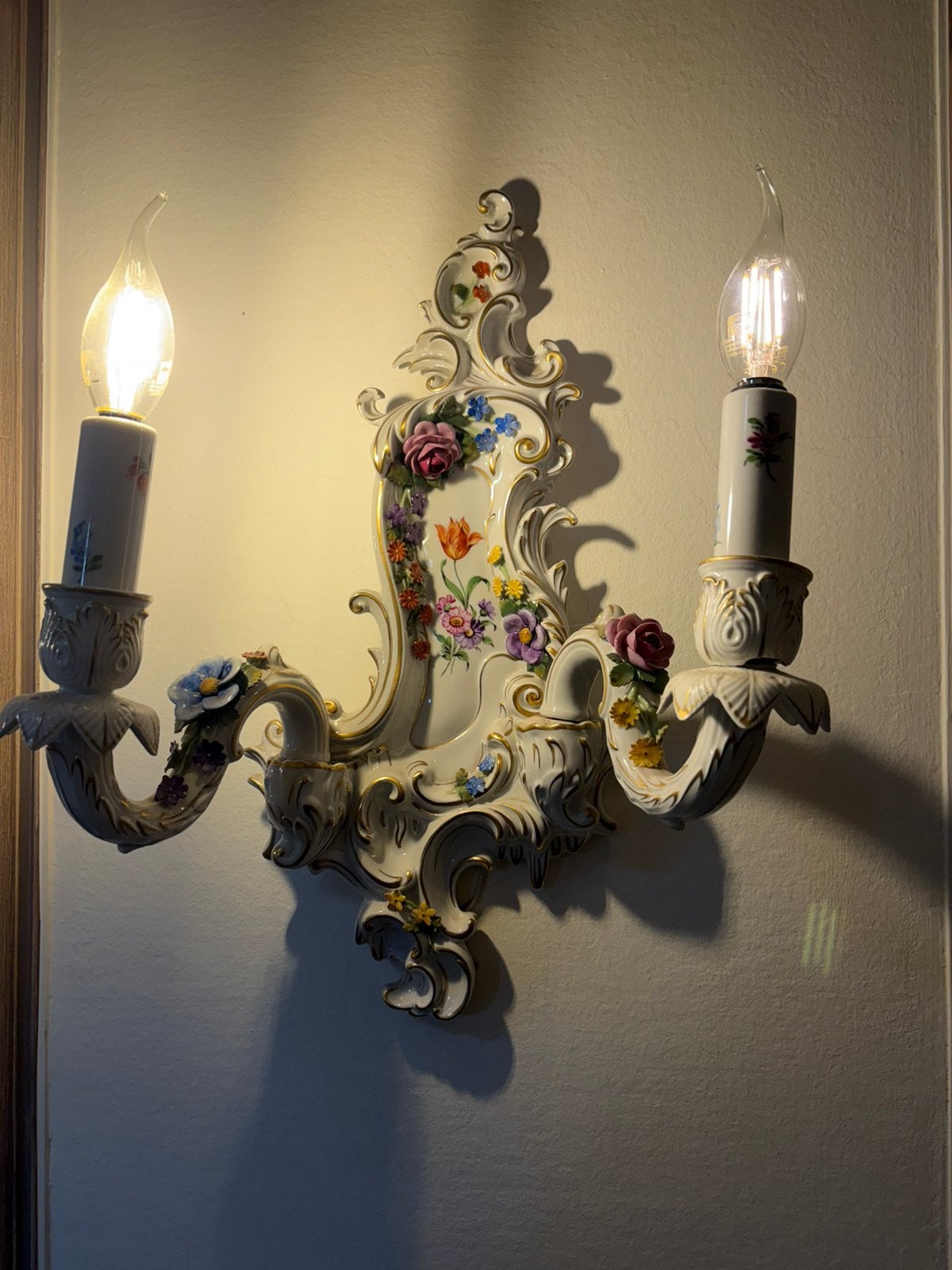 Set van twee barok wandlampen (Von Schierholz), Huis en Inrichting, Ophalen, Gebruikt, E14 (klein)