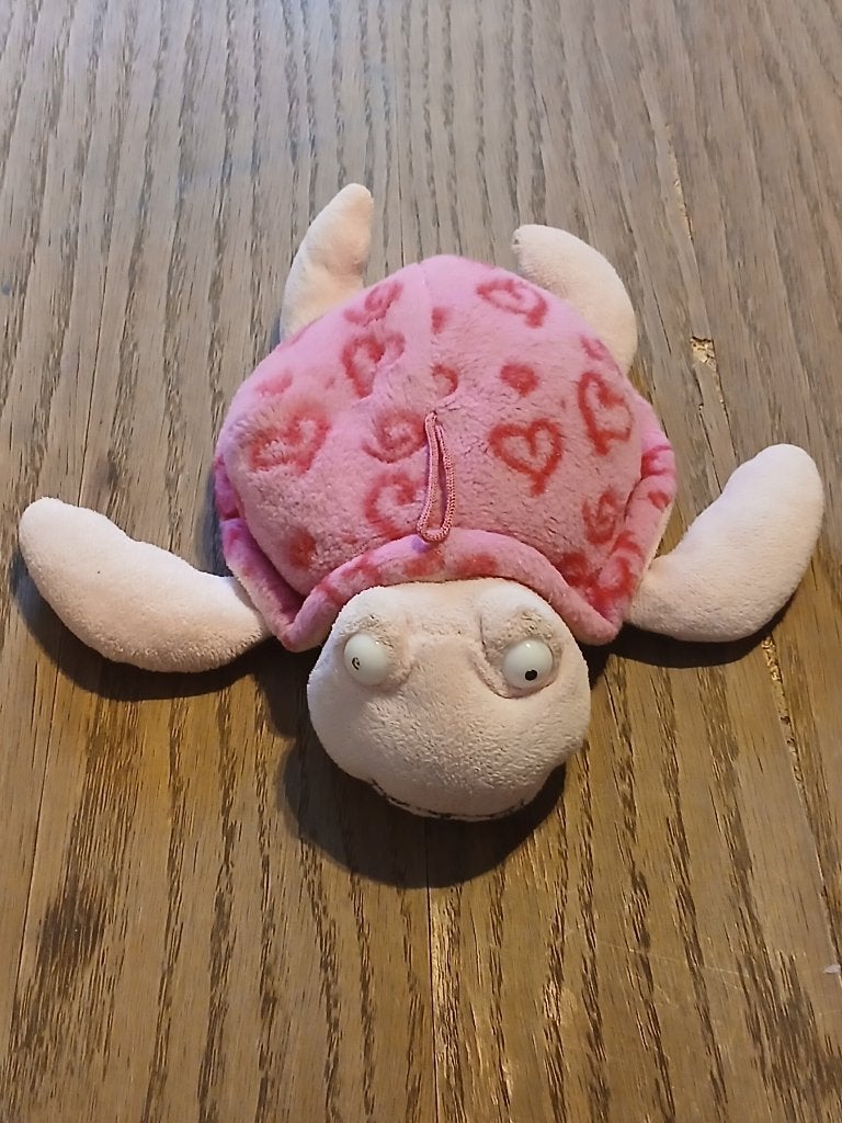 Roze Zeeschildpad Knuffel met Hartjes, Enlèvement ou Envoi, Overige karakters, Autres marques, Rose