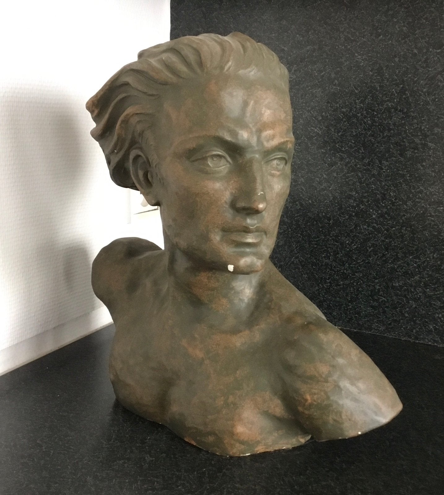 Buste man Art Deco, Art deco, Gips, Buste, Ophalen of Verzenden