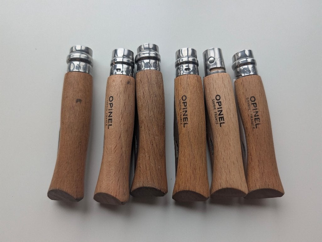 6 x opinel no7 zakmes, Ophalen of Verzenden, Gebruikt