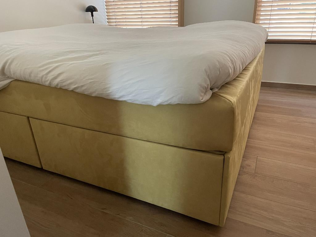 Wa'core waterbed in limoengroen, Huis en Inrichting, Slaapkamer | Waterbedden, Ophalen, Duo-systeem, Tweepersoons, Zo goed als nieuw