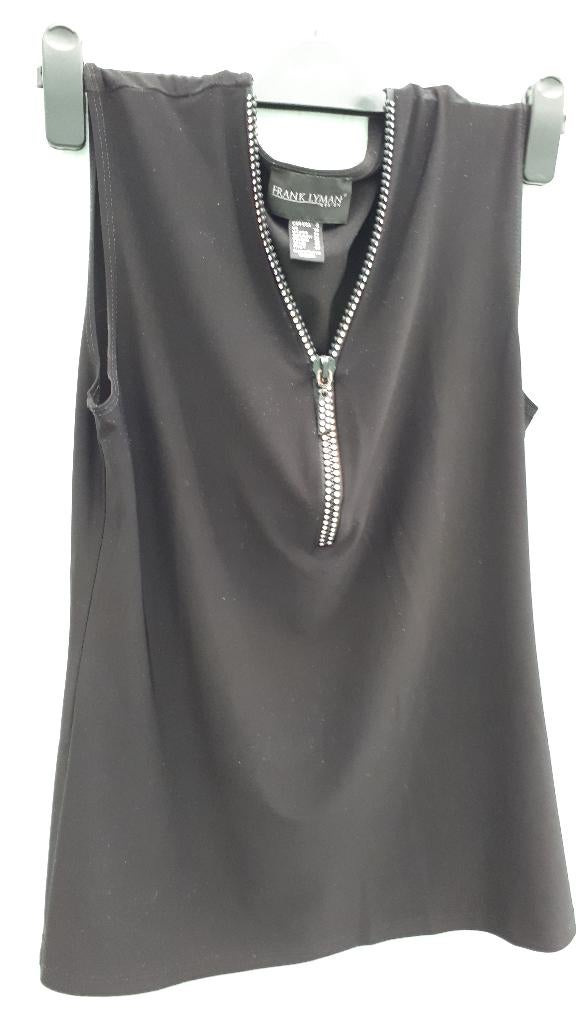 Prachtige zwarte blouse merk Frank Lyman t 38, Ophalen