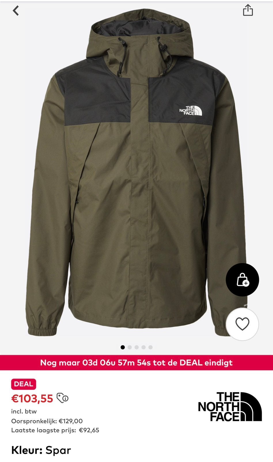 North face regen jas aar keer gedragen zo goed als nieuw, Caravans en Kamperen, Ophalen, Zo goed als nieuw
