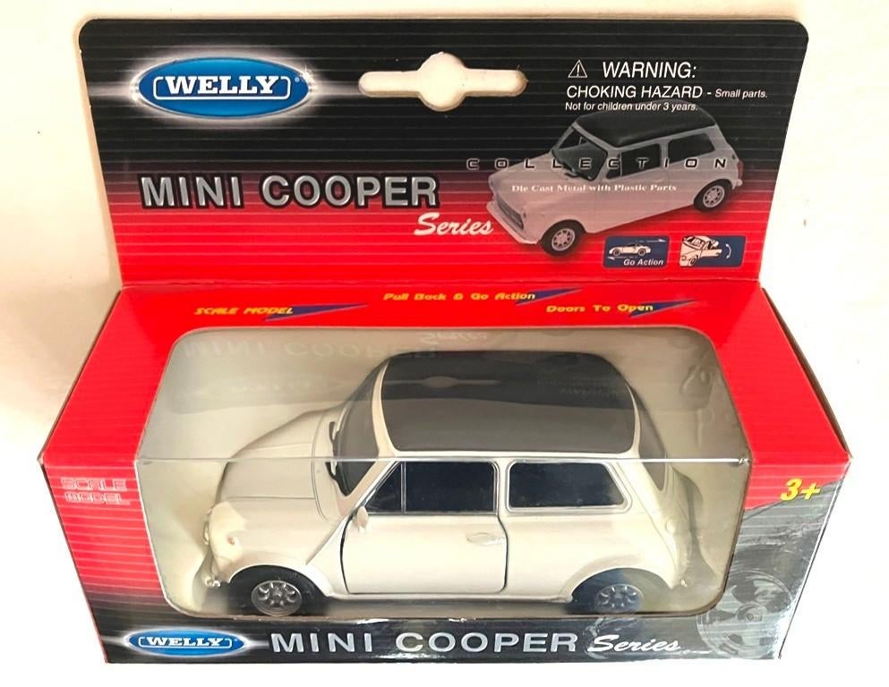 Mini Cooper wit met zwart dak Welly., Ophalen of Verzenden, Zo goed als nieuw, Auto