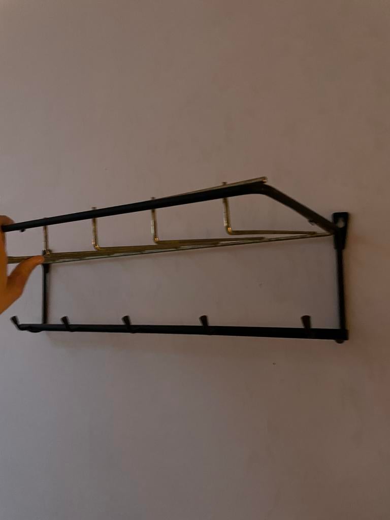 Retro wandkapstok 62cm, Ophalen, Zo goed als nieuw, Metaal, Wandkapstok