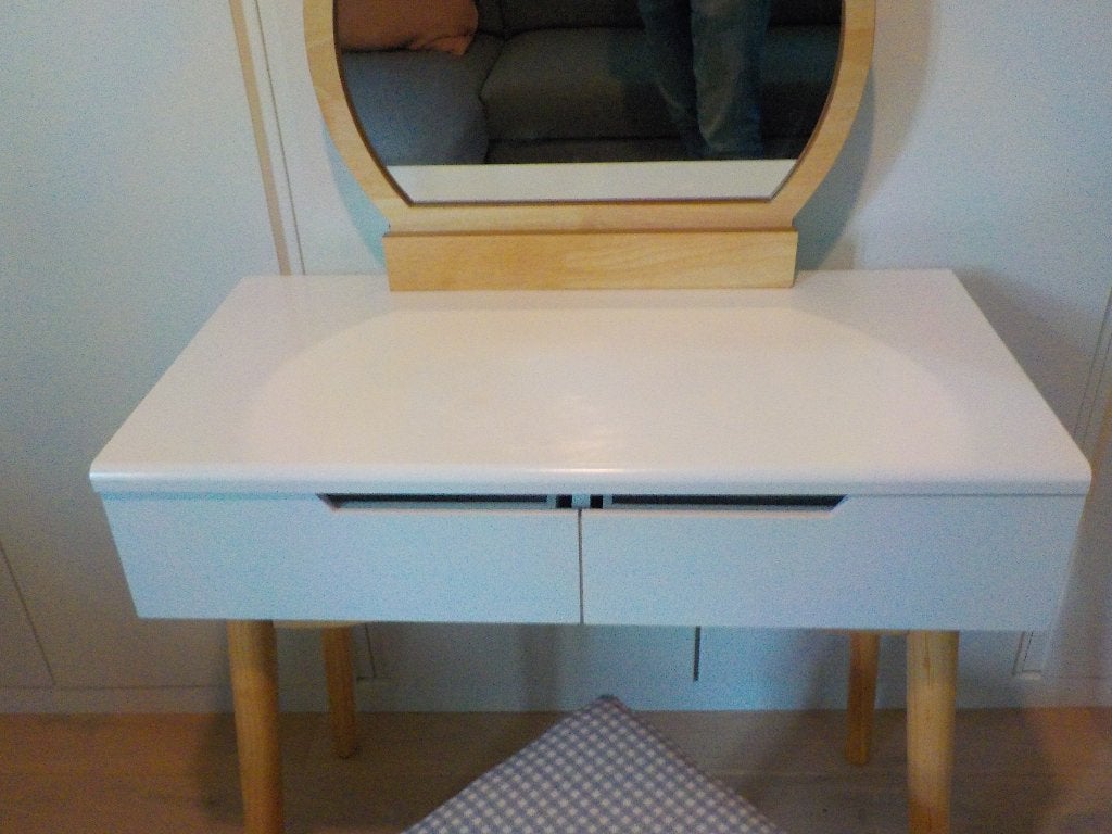 makeup- / kap-tafel , inclusief bijpassend krukje, Ophalen, Gebruikt, 100 tot 150 cm, 50 tot 100 cm