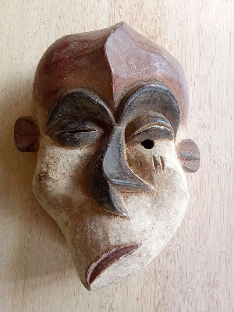 Afrikaanse maskers de Songye groep Congo - Kinshasa (9)., Hout, Afrika, Masker, Handgemaakt
