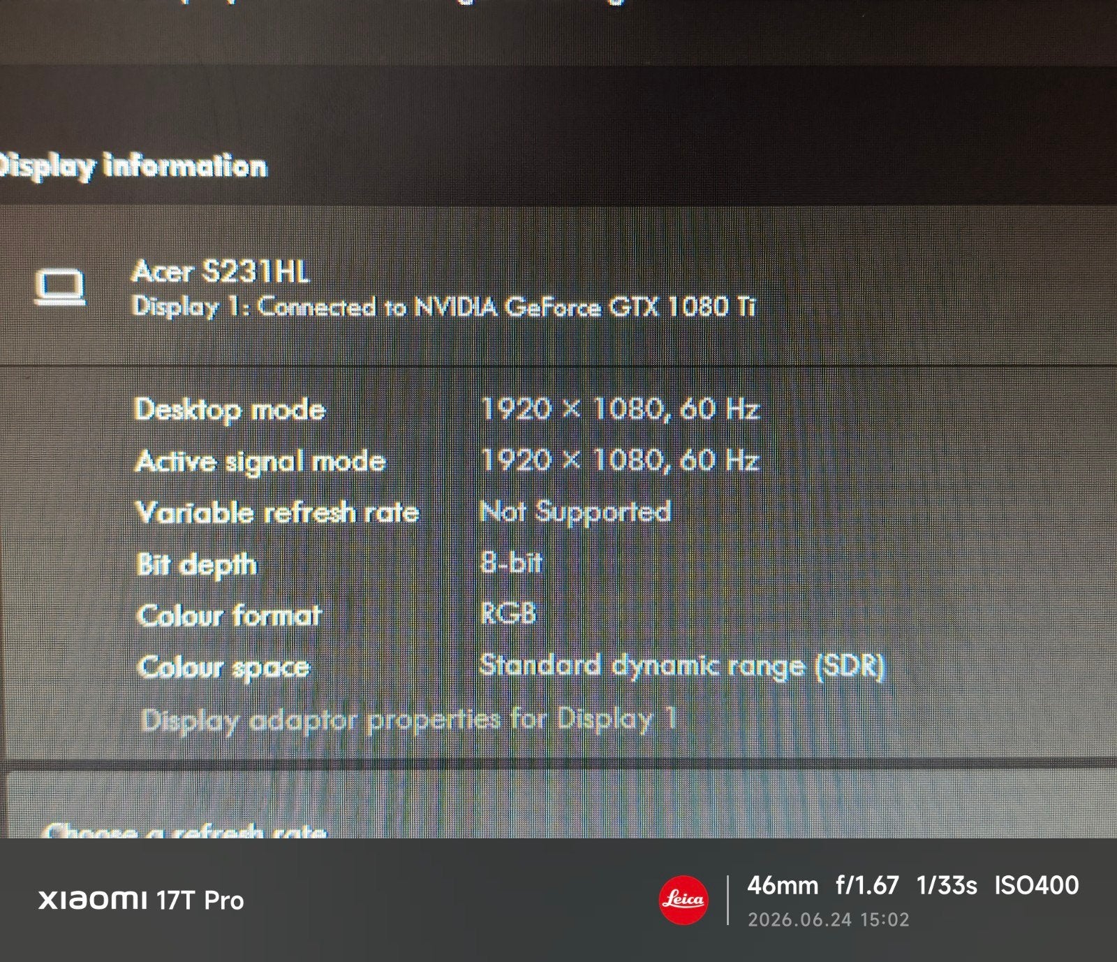 Moniteur Acer S231HL, Informatique & Logiciels, Serveurs, Enlèvement