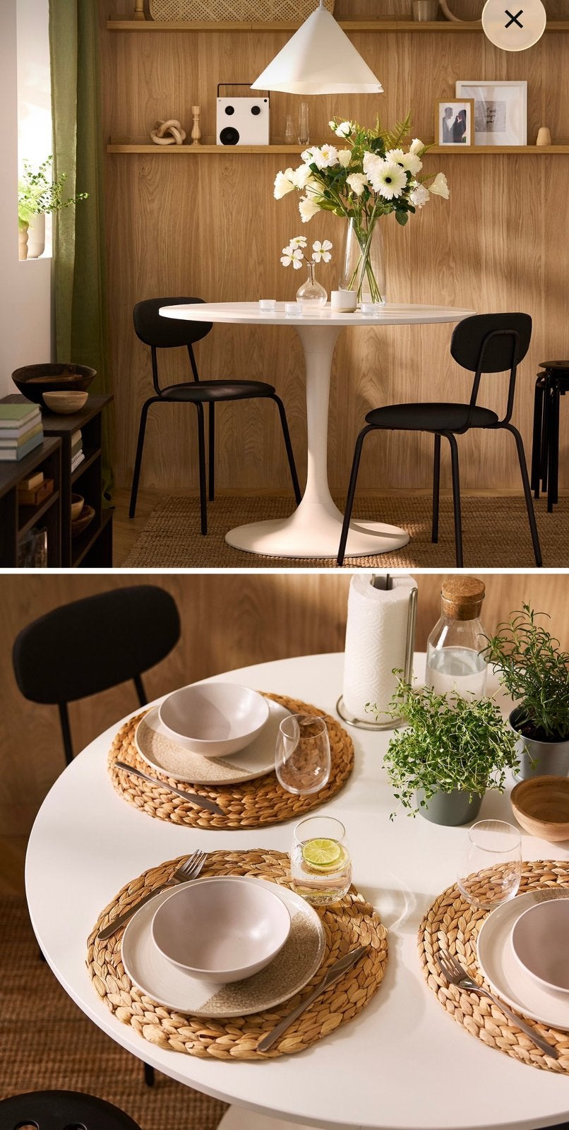 Ikea eettafel wit rond dia +-1m, in zeer goede staat!, Ophalen, 100 tot 150 cm, Rond, Zo goed als nieuw