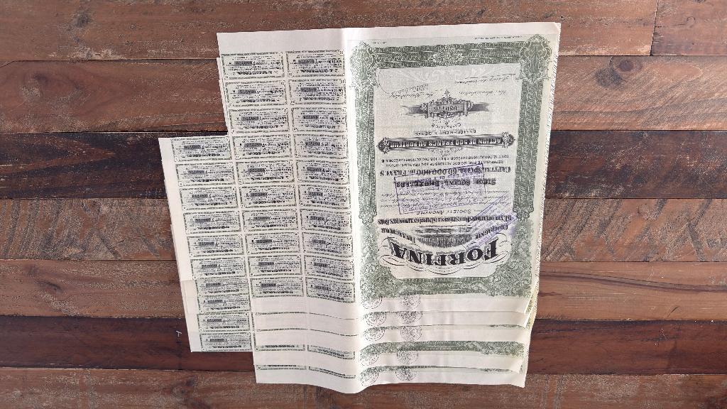 5 actions (action au porteur) - Forfina - 1926, Enlèvement ou Envoi, 1920 à 1950, Action