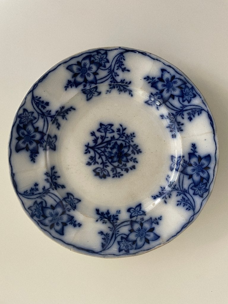 2 antieke blauw-witte Engelse borden, Antiek en Kunst, Ophalen