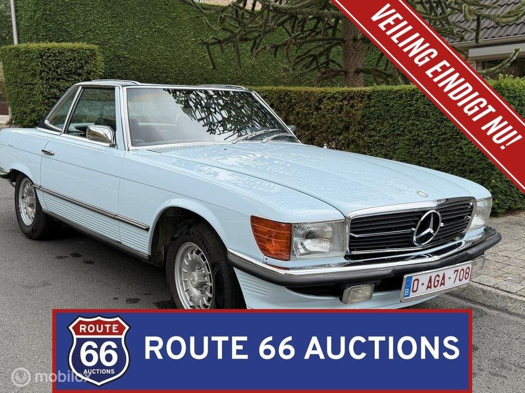 Mercedes-Benz 450 SL | 1974 | Route 66 Auctions, Zwart, Mercedes-Benz, Bedrijf, Handgeschakeld