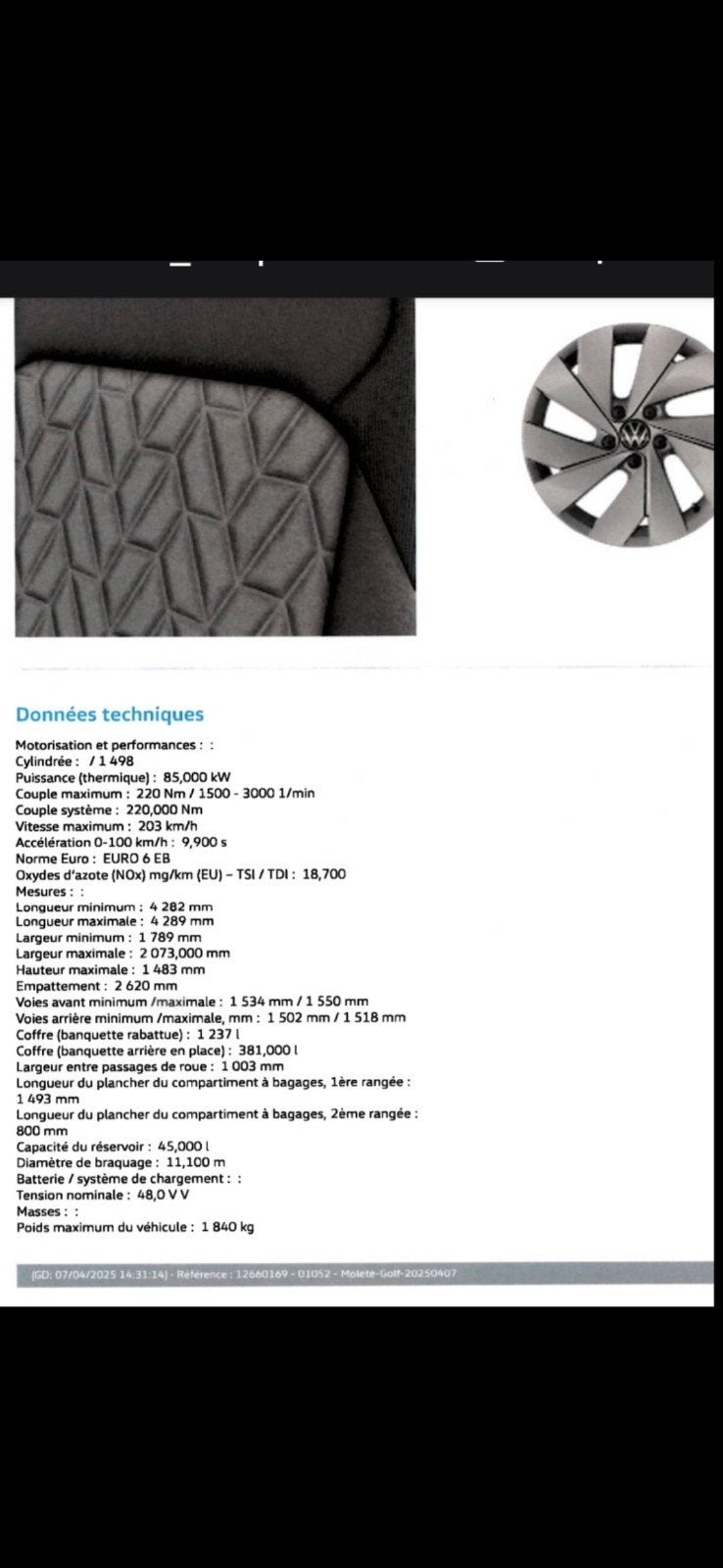 A vendre vw golf 8 2025, Autos, Achat, Alcantara, 5 portes, 5 places