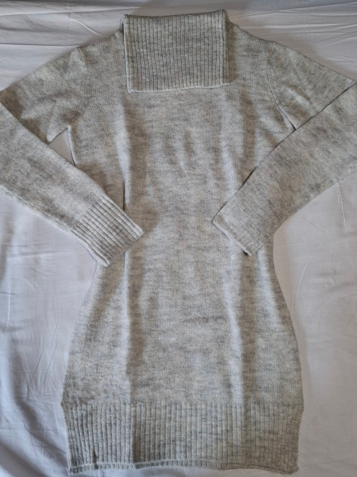 Grijze gebreide trui - hoge kraag - Blue Queen - maat 134, Kinderen en Baby's, Kinderkleding | Maat 134, Meisje, Trui of Vest