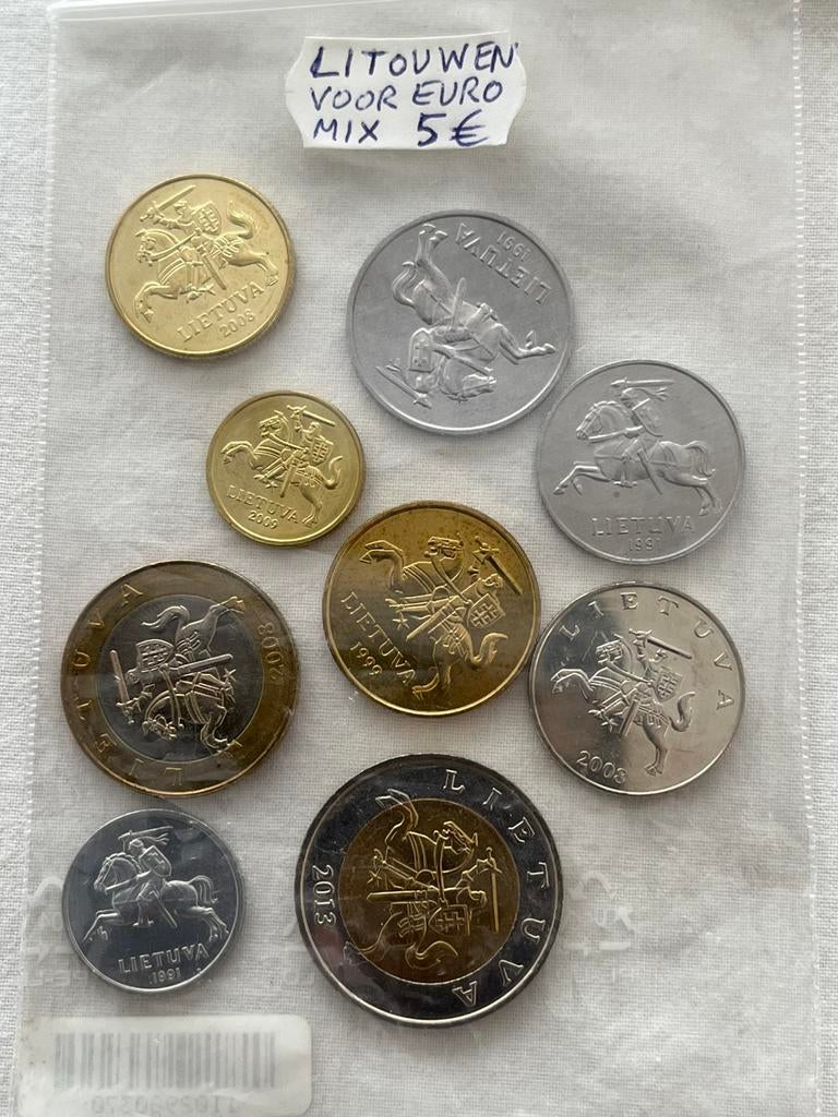Litouwen 9 munten van voor de euro, Ophalen, Overige landen, Setje
