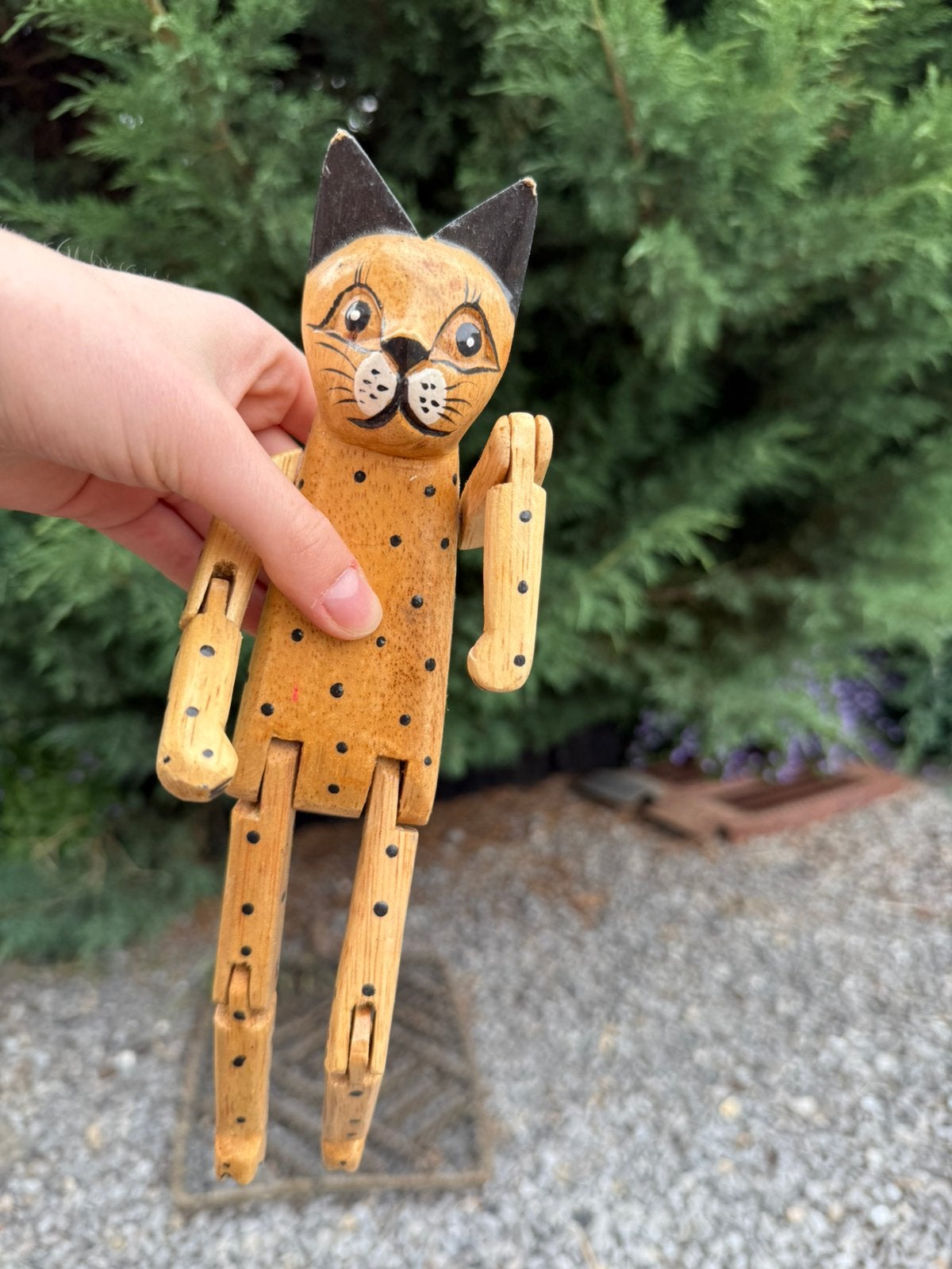 Chat articulé en bois sculpté, Hobby & Loisirs créatifs, Costumes, Matériel de théâtre & Jeux de rôle, Envoi, Comme neuf, Accessoires