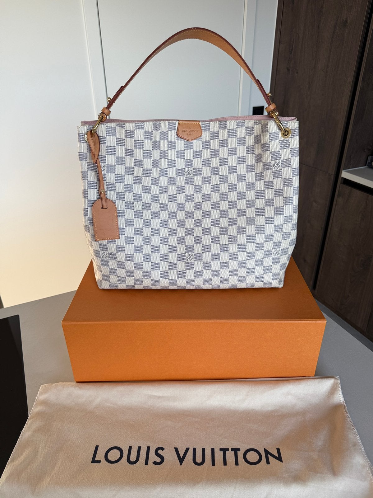 LV Graceful MM, Enlèvement, Comme neuf, Blanc, Sac à main