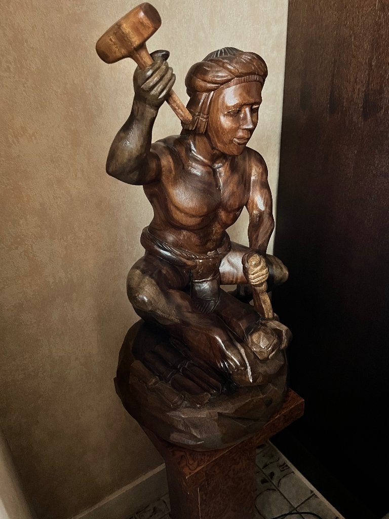 Houten beeld, Ophalen, 50 - 100 cm, Handgemaakt, Beeld