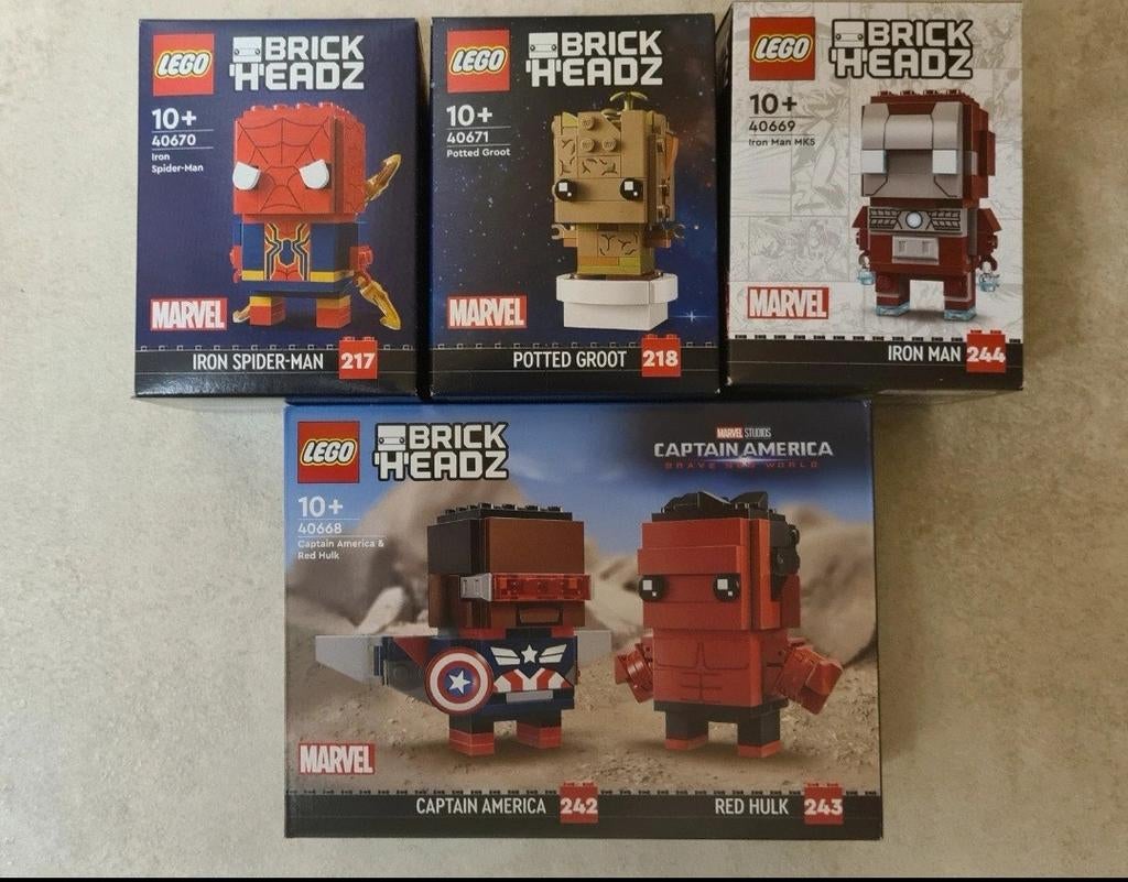 Lego brickheadz Marvel 40668, 40669, 40670 en 40671, Kinderen en Baby's, Speelgoed | Duplo en Lego, Nieuw, Lego, Complete set