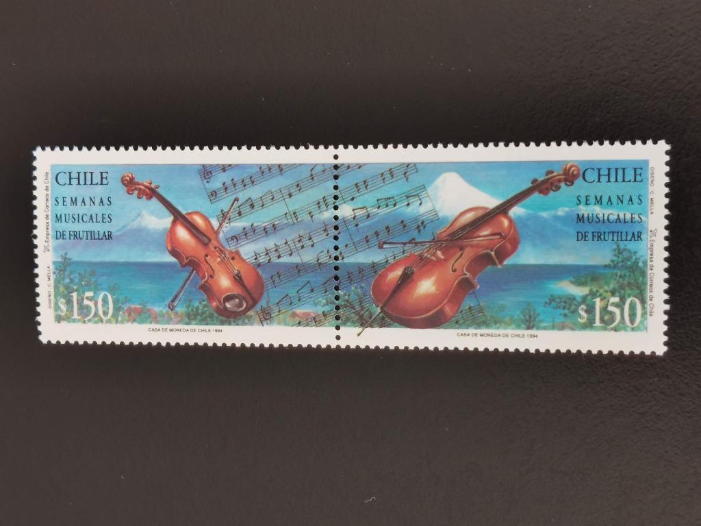 Chili 1994 - muziek - strijkinstrumenten, viool, cello **, Ophalen of Verzenden, Postfris, Zuid-Amerika