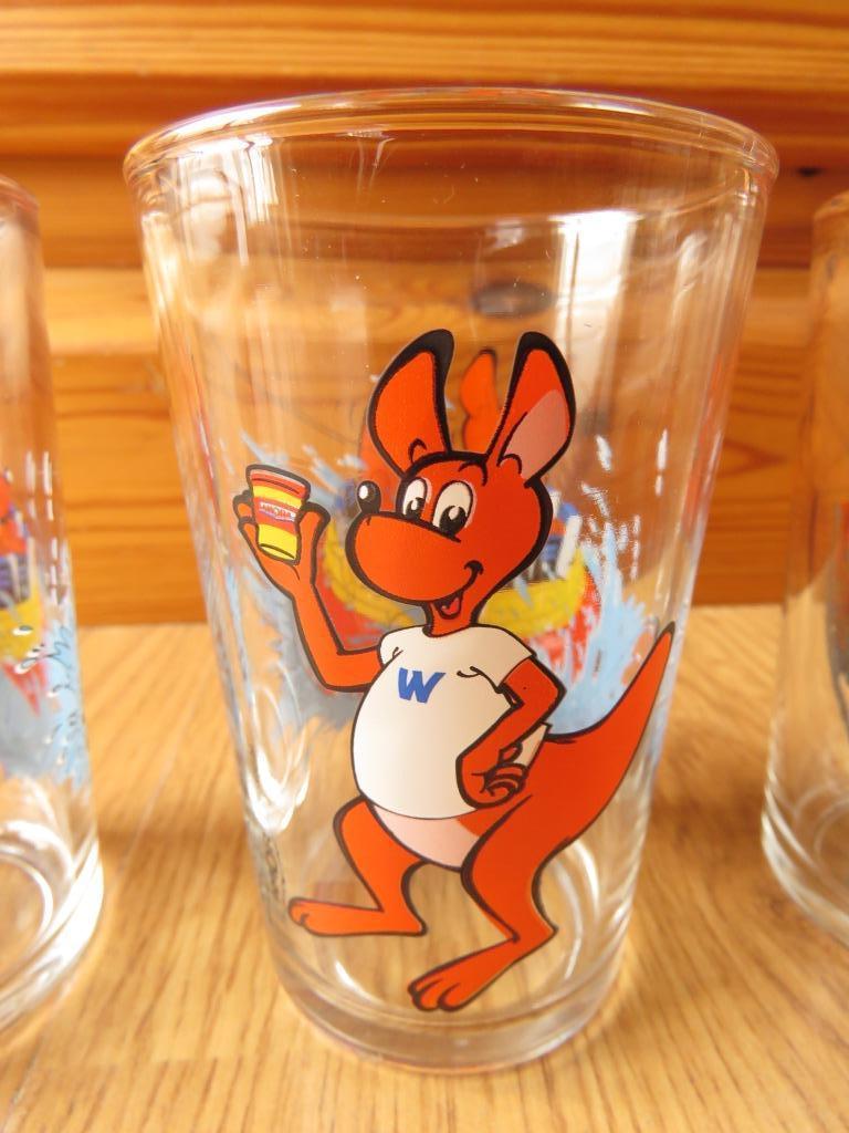 lot de 4 verres Walibi, Ophalen of Verzenden, Zo goed als nieuw, Frisdrankglas