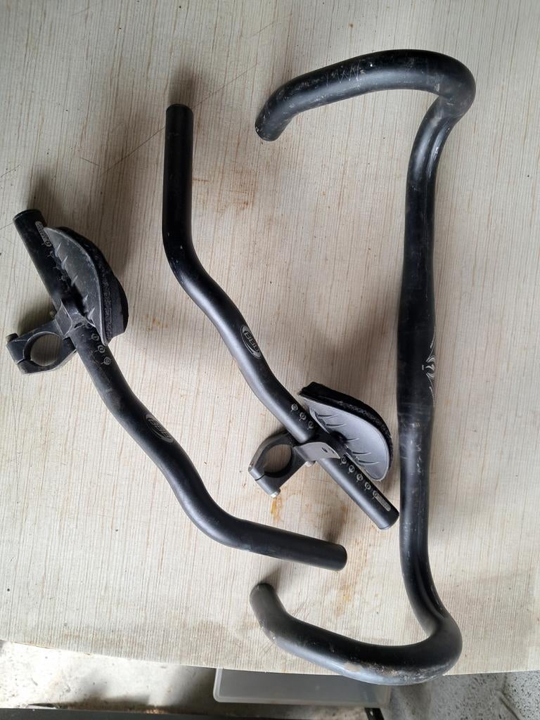 Carbon koersstuur met armleuningen, Fietsen en Brommers, Ophalen, Zo goed als nieuw, Stuur