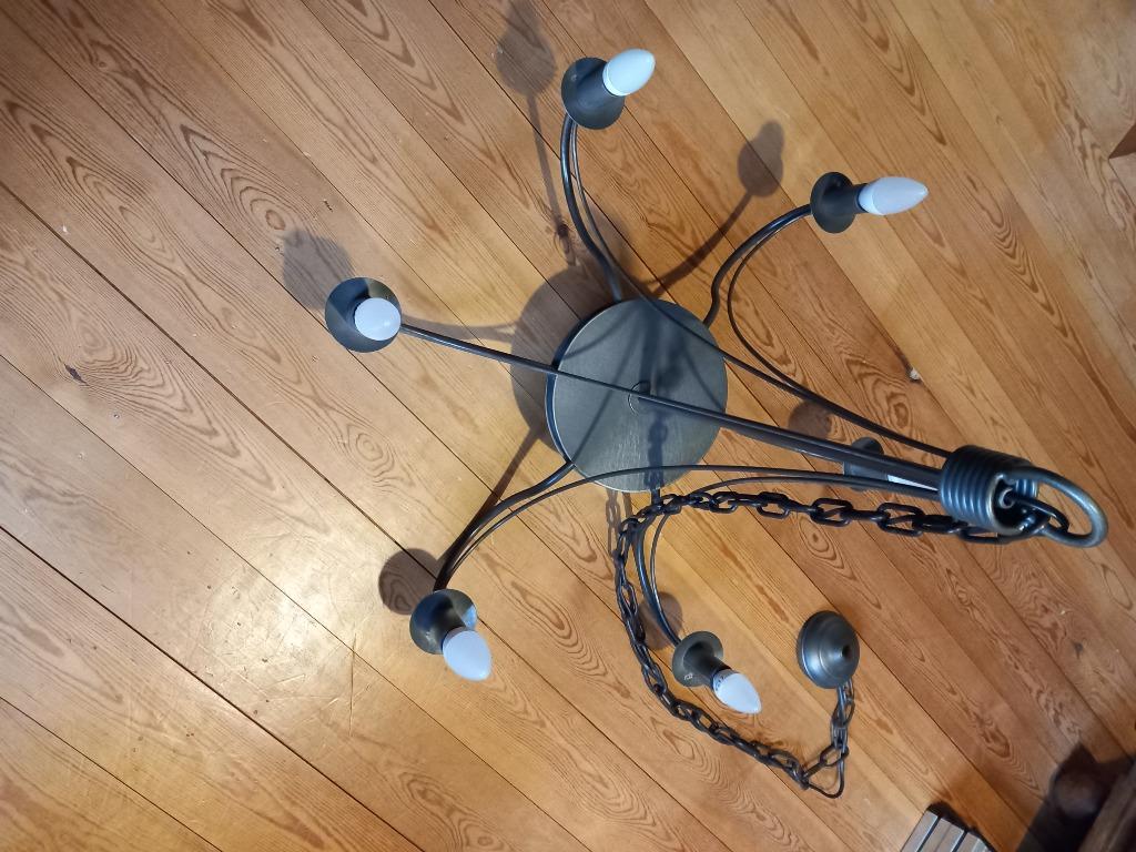 hanglamp met 6 lampen / nieuwe prijs, Ophalen, Zo goed als nieuw, Metaal, Eenvoudig, past in verschillende interieurs