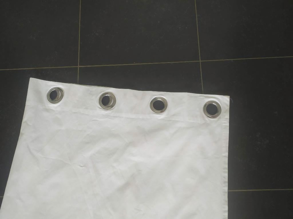 2 sets witte katoenen gordijnen van Ikea: 145 op 145/gordijn, Gebruikt, 100 tot 150 cm, 100 tot 150 cm, Crème