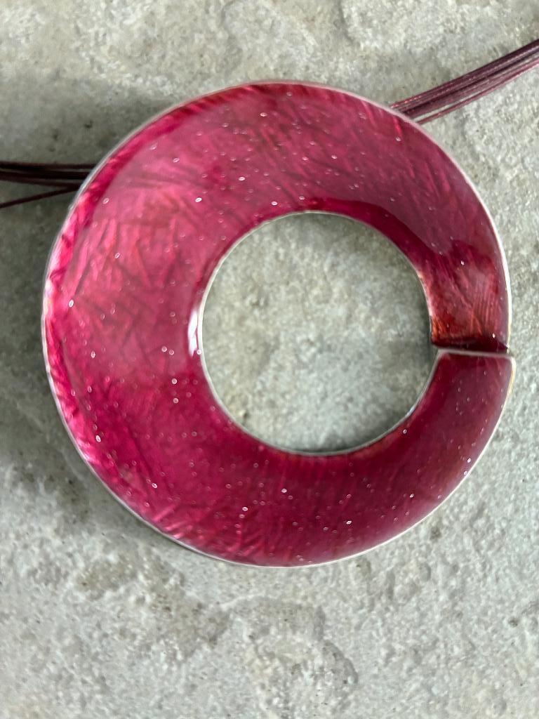 collier ajustable Ikita rose avec pendentif rose (pailleté ?, Rose, Enlèvement, Utilisé, Autres matériaux