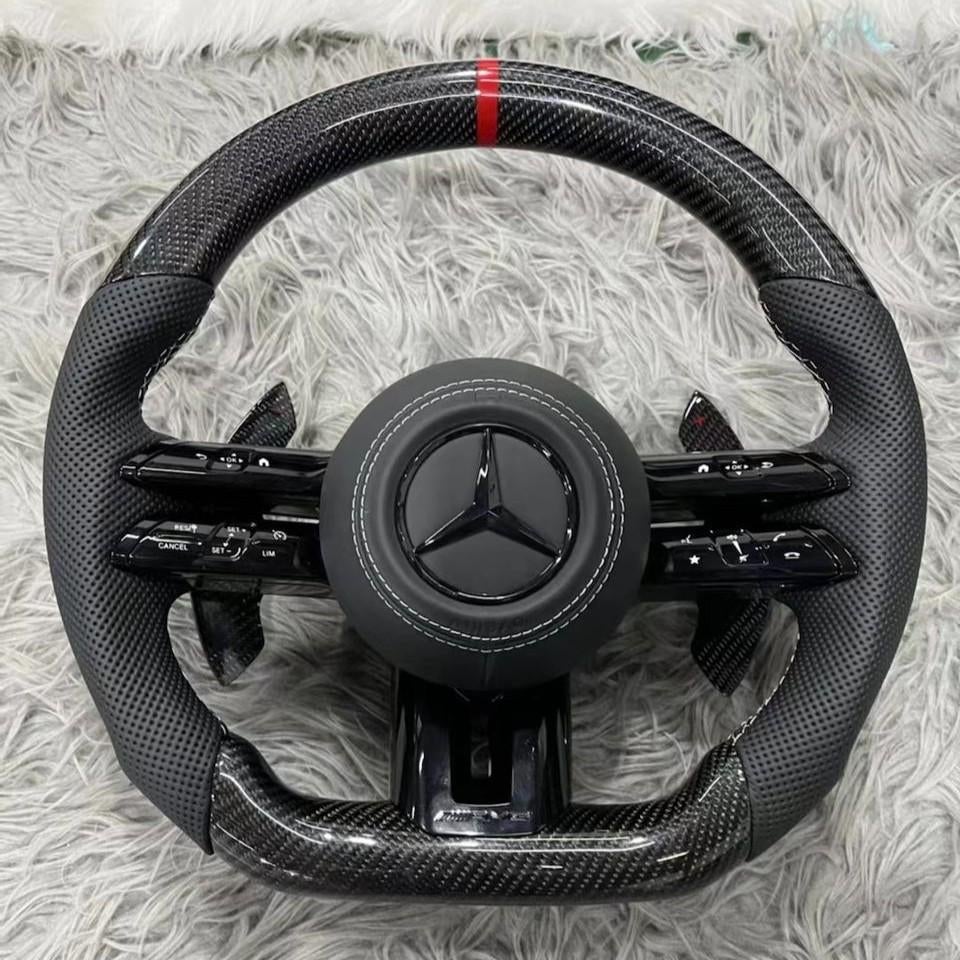 Mercedes carbon stuur rood compleet sportief AMG, Auto-onderdelen, Ophalen of Verzenden, Nieuw, Mercedes-Benz