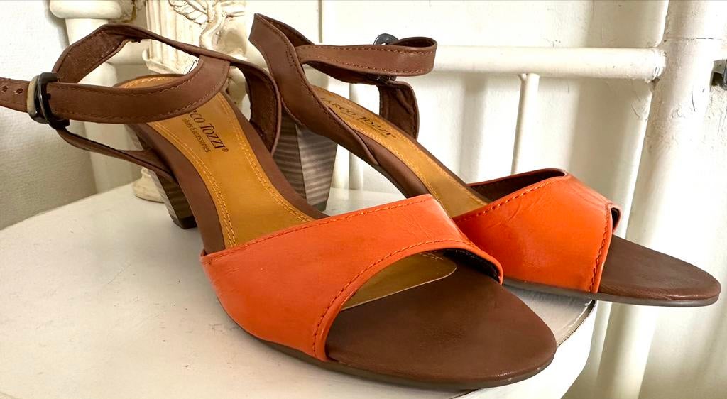 Sandales Marco Tozzi, pointure 40, Marco Tozzi, Porté, Orange, Sandales et Mûles